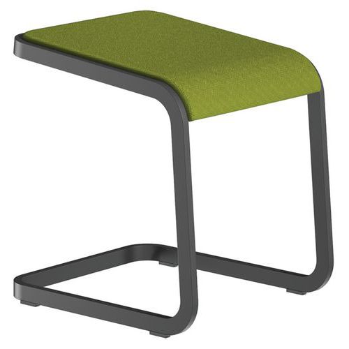 Sgabello basso C-Stool - Antracite e verde - Quadrifoglio,