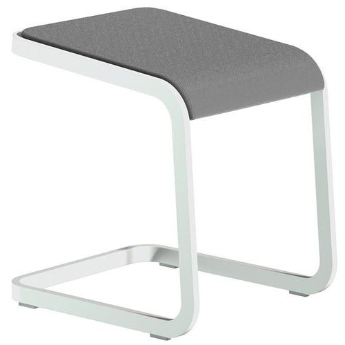 Sgabello basso C-Stool - Bianco e grigio - Quadrifoglio,
