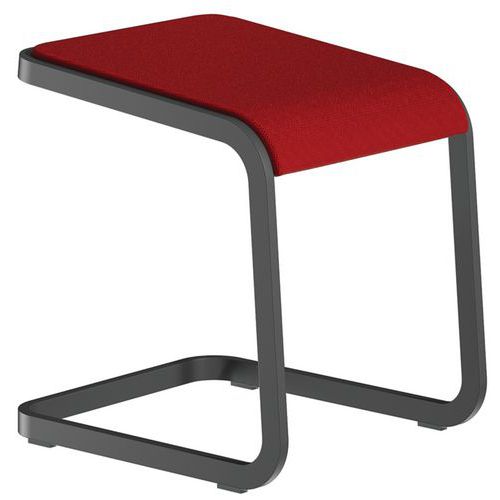 Sgabello basso C-Stool - Antracite e rosso - Quadrifoglio,