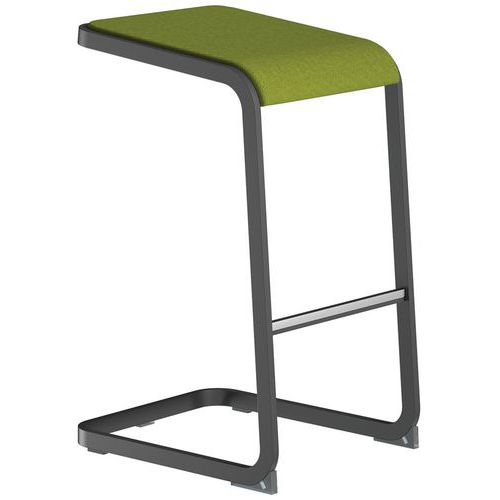 Sgabello alto C-Stool - Antracite e verde - Quadrifoglio,