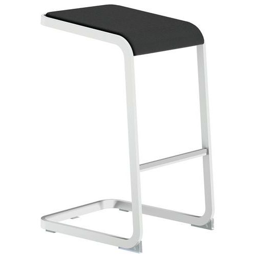 Sgabello alto C-Stool - Bianco e nero - Quadrifoglio,