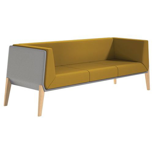 Divanetto Accord 3 posti - Giallo/Grigio - Quadrifoglio,