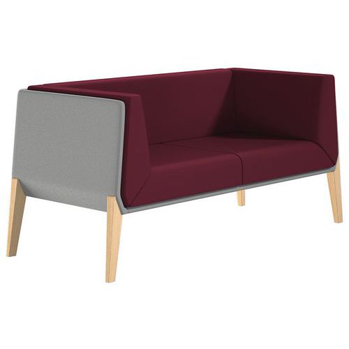 Divanetto Accord 2 posti - Bordeaux/Grigio - Quadrifoglio,