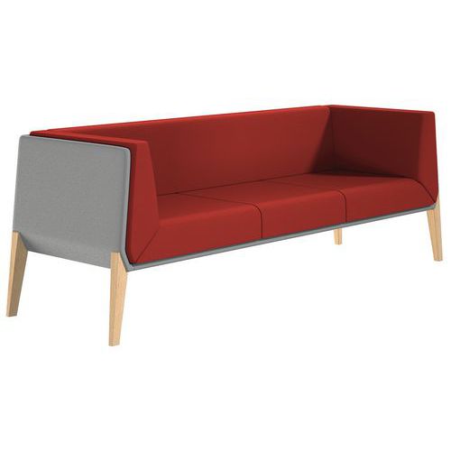 Divanetto Accord 3 posti - Rosso/Grigio - Quadrifoglio,