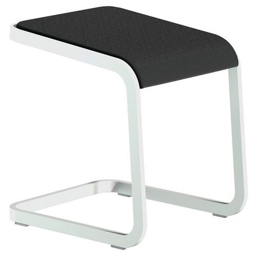 Sgabello basso C-Stool - Bianco e nero - Quadrifoglio,