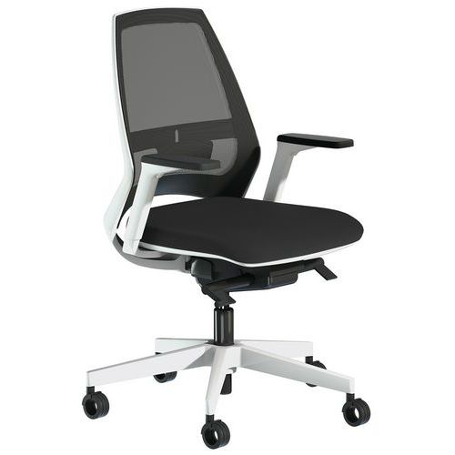 Sedia da ufficio Oxygen bracciolo 3D in rete nero,