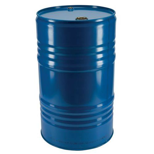 Fusto in acciaio 30 L blu con 2 tappi vernice alimentare,