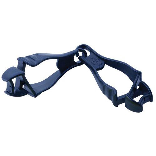 Gancio per appendere guanti con doppia clip - Blu, rilevabile,