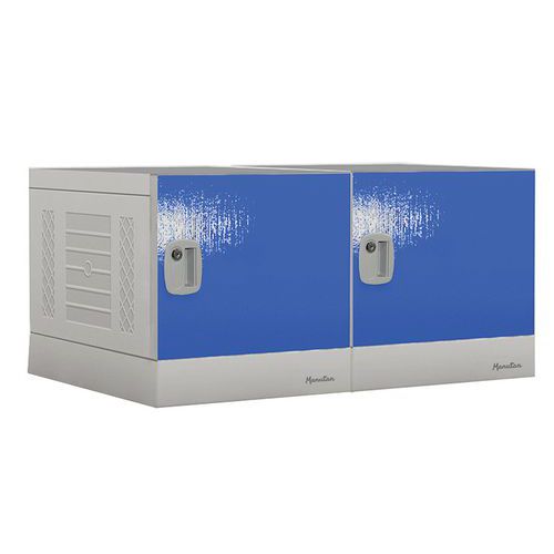 Armadietto in plastica, 2 scomparti/2 colonne - Blu,