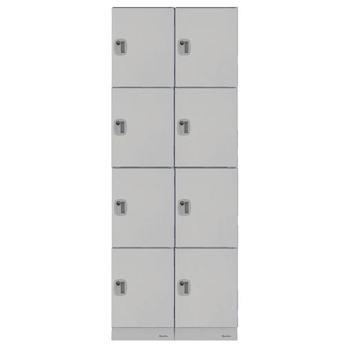 Armadietto in plastica, 8 scomparti/2 colonne - Grigio,