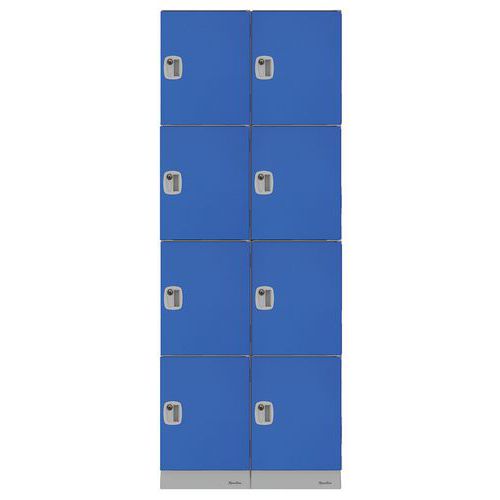Armadietto in plastica, 8 scomparti/2 colonne - Blu,