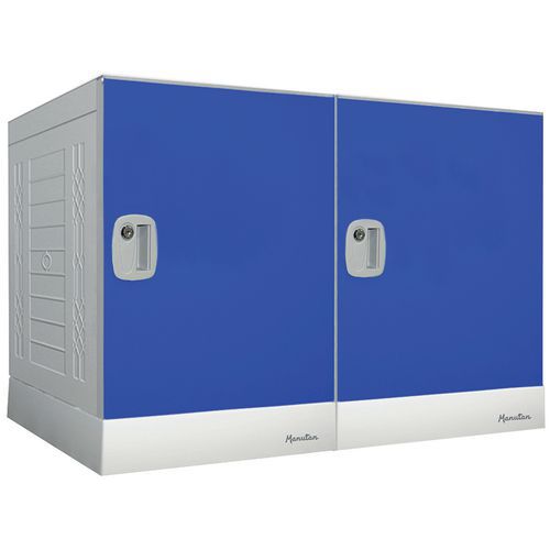 Armadietto multiscomparto, 2 scomp 554mm blu-Manutan Expert,