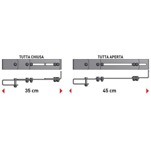 Gruppo staffa fissaggio a muro mm. 350-450 - Scala Gabbia,