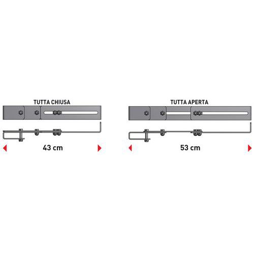 Gruppo staffa fissaggio a muro mm. 430-530 - Scala Gabbia,