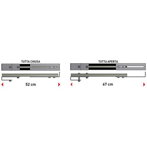 Gruppo staffa fissaggio a muro mm. 520-670 - Scala Gabbia,