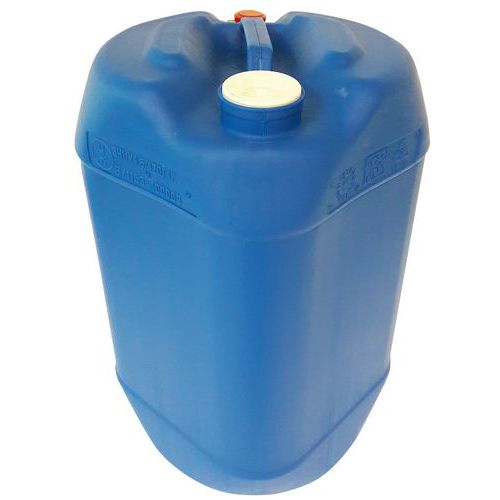 Fusto in PEHD 30L blu quadrato con 2 tappi omologato,