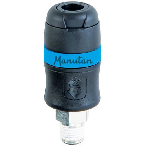 Raccordo rapido di sicurezza filettatura maschio 1/4,