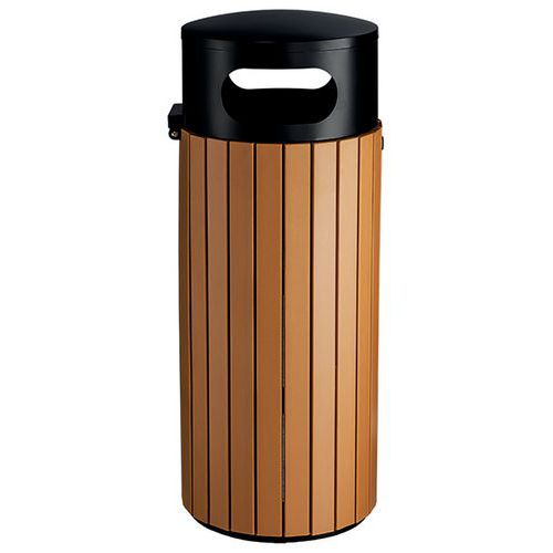 Cestino da esterno effetto legno 60 L,