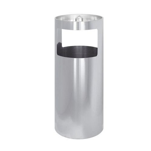 Posacenere gettacarte con tondino reggisacco acciaio inox,