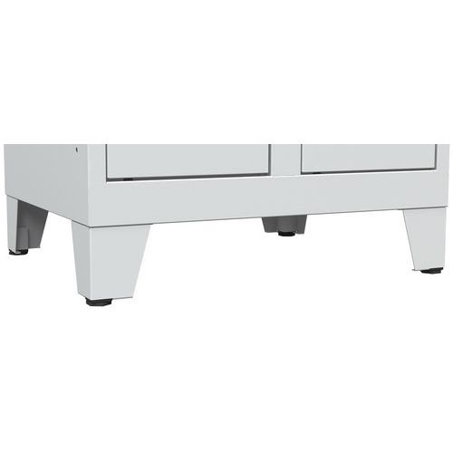 Piedini in acciaio per armadietto, Alt. 11 cm. Colore grigio,