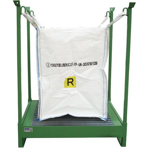 Porta big-bag con vasca di recupero - 1200 kg,