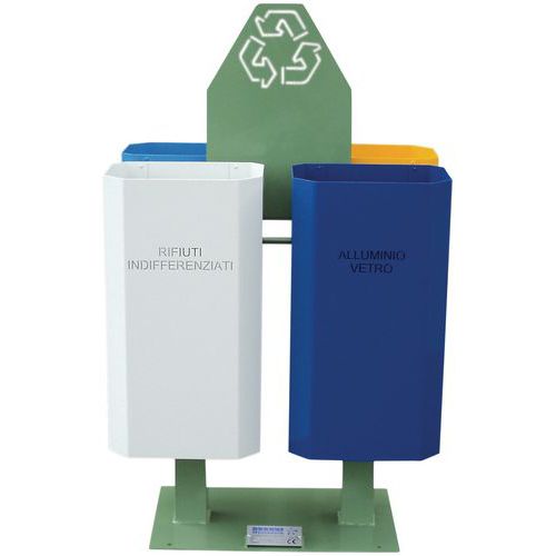 Isola ecologica con 4 cestini,