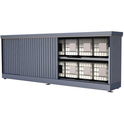MODUL CONTAINER ZINCATO PORTE SCORREVOLI PER 16 CISTERNETTE,
