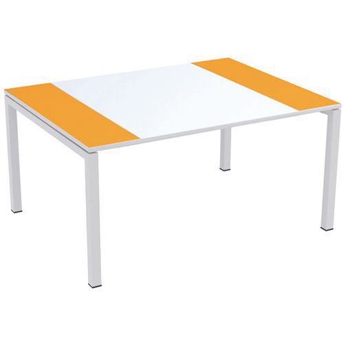 Tavolo da riunione Easydesk 220x114cm ripiano arancione,