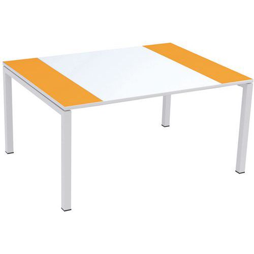 Tavolo da riunione Easydesk 150x114cm ripiano arancione,