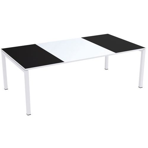 Tavolo da riunione Easydesk 220x114cm ripiano nero,