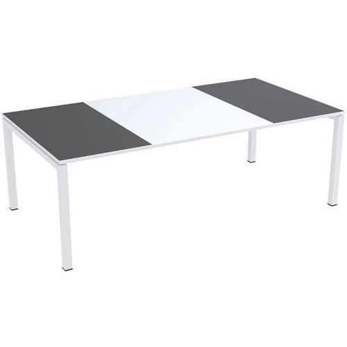 Tavolo da riunione Easydesk 220x114cm ripiano grigio,