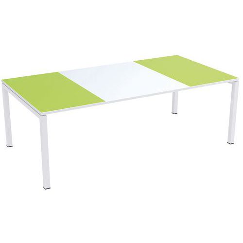 Tavolo da riunione Easydesk 220x114cm ripiano verde,