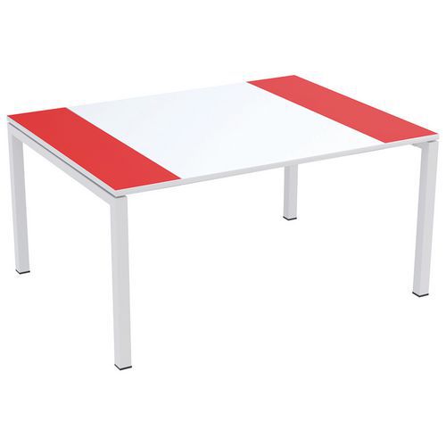 Tavolo da riunione Easydesk 150x114cm ripiano rosso,