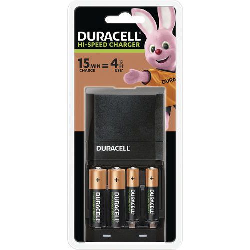 Carregador Duracell + 2 pilhas AA e AAA rápido em 15 minutos,