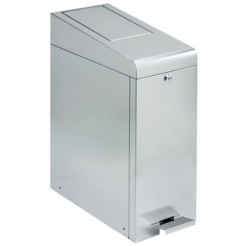 Pattumiera per assorbenti femminili a pedale inox spazzolato,