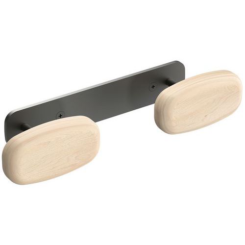 Appendino da parete Sherwood 2 appendini legno e nero,