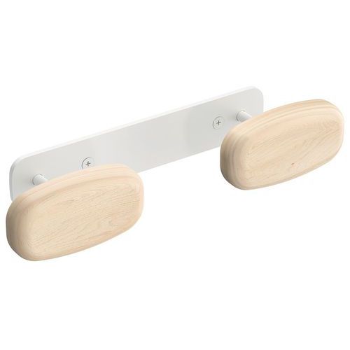 Appendino da parete Sherwood 2 appendini legno e bianco,