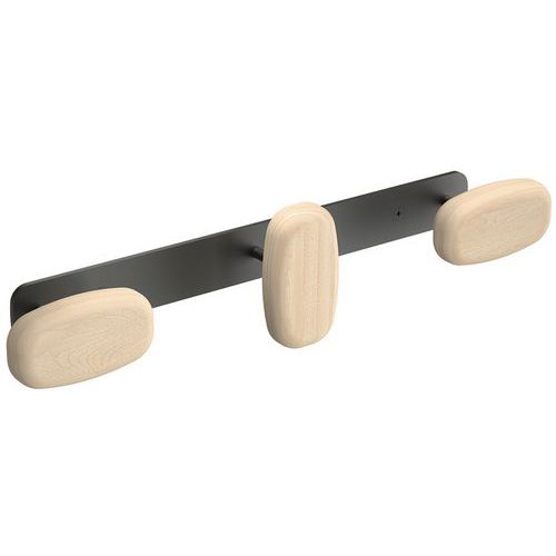Appendino da parete Sherwood 3 appendini legno e nero,