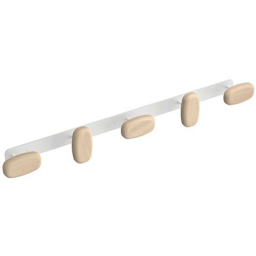 Appendino da parete Sherwood 5 appendini legno e bianco,