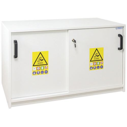 Armadio melaminico per banco da lavoro 2 ante e 2 scomparti,