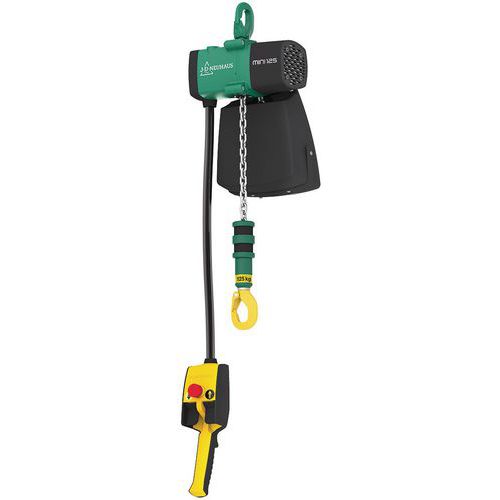 Paranco pneumatico JDN mini - Portata da 125 kg - Sollevamento 3 m,