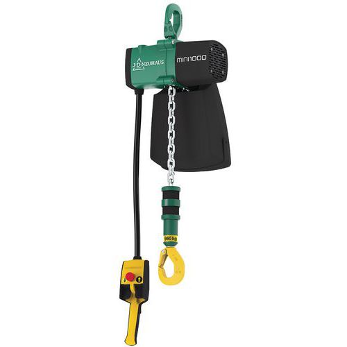 Paranco pneumatico JDN mini - Portata da 980kg - Sollevamento 8m,