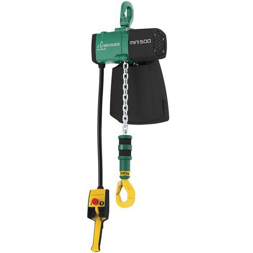 Paranco pneumatico JDN mini - Portata da 500kg - Sollevamento 5m,