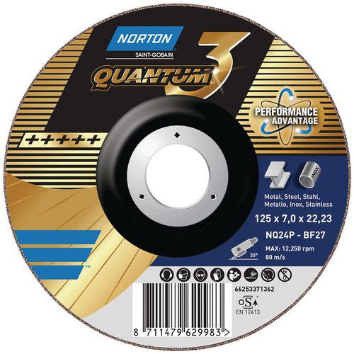 Disco per sbavatura Quantum 3 Metal - Norton 230x7x22.23,