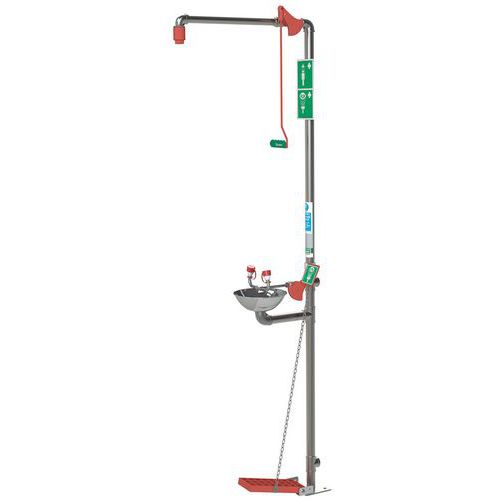 Doccia e lavaocchi combinati inox,