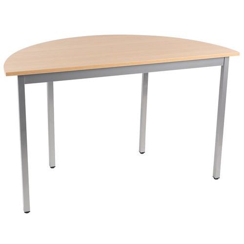 Tavolo semicircolare 120cm piano rovere-Gambe alluminio,