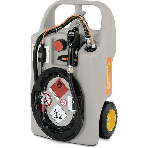 Contenitore trolley rif. gasolio 60L pompa 12V pistola aut.,