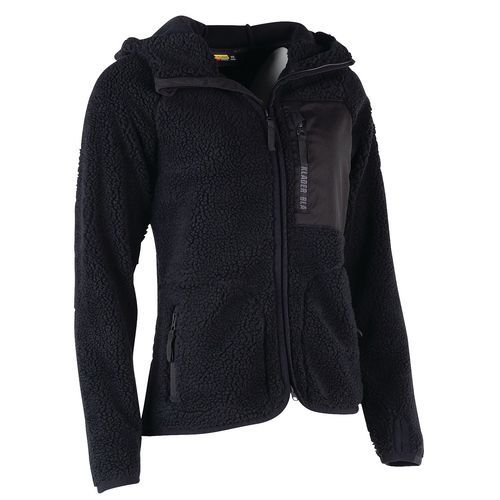 Maglia da lavoro in pile da donna di colore nero,