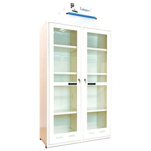 Armadio alto 2 ante vetrate e 2 scomparti - 2x140 L,