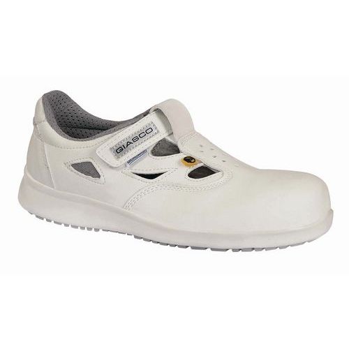 Sandalo bianco con velcro in microwash basso S1P BUDAPEST S1P CT095I - 39,